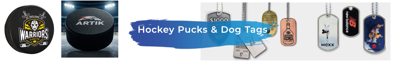 Hockey Pucks & Dog Tags